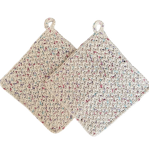 Handmade Crochet Washcloths / Dishcloths / Facecloths with Hanging Loop